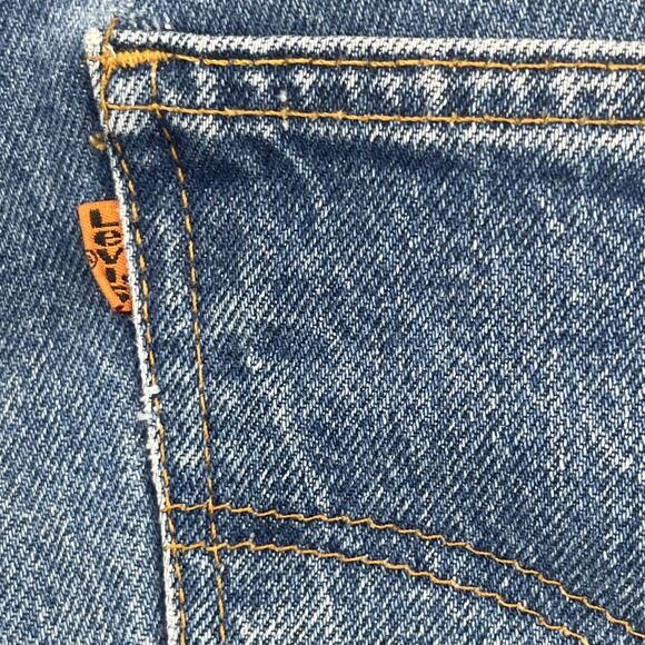 Levis 20505 0217 Jeans Mens 36x32 Denim Orange Tab Vintage 70s 80s USA Made 505 - Picture 10 of 16